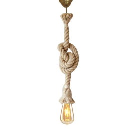 Opviq Lámpara de araña AYD-2784 de cuerda hecha a mano, 70 cm, Crema